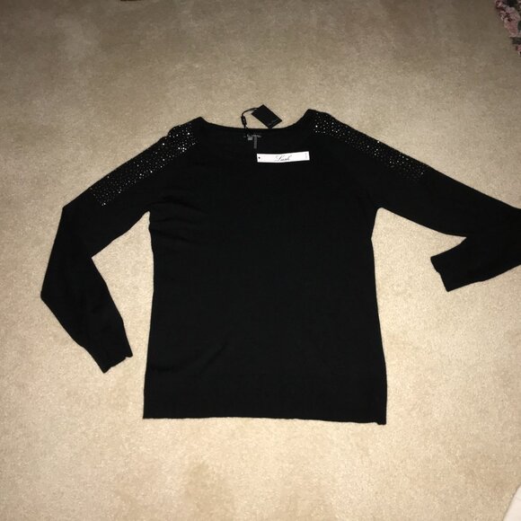 Elegant Black Long Sleeve Sweater w/ Sparkle Detail - Size L - NWT - Picture 7 of 8